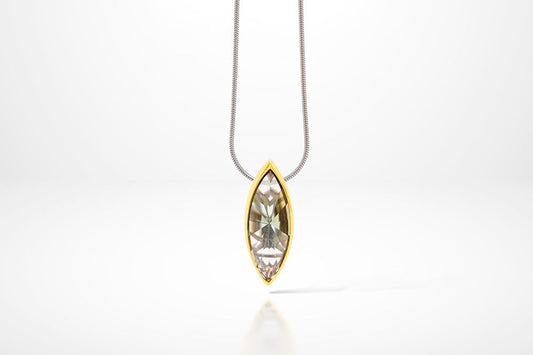 Amethyst and Green Amethyst pendant in sterling silver, style P6264
