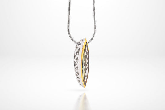 Amethyst and Green Amethyst pendant in sterling silver, style P6264 - view 3