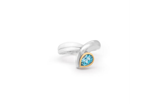 Amethyst and Blue Topaz ring in sterling silver, style R7265