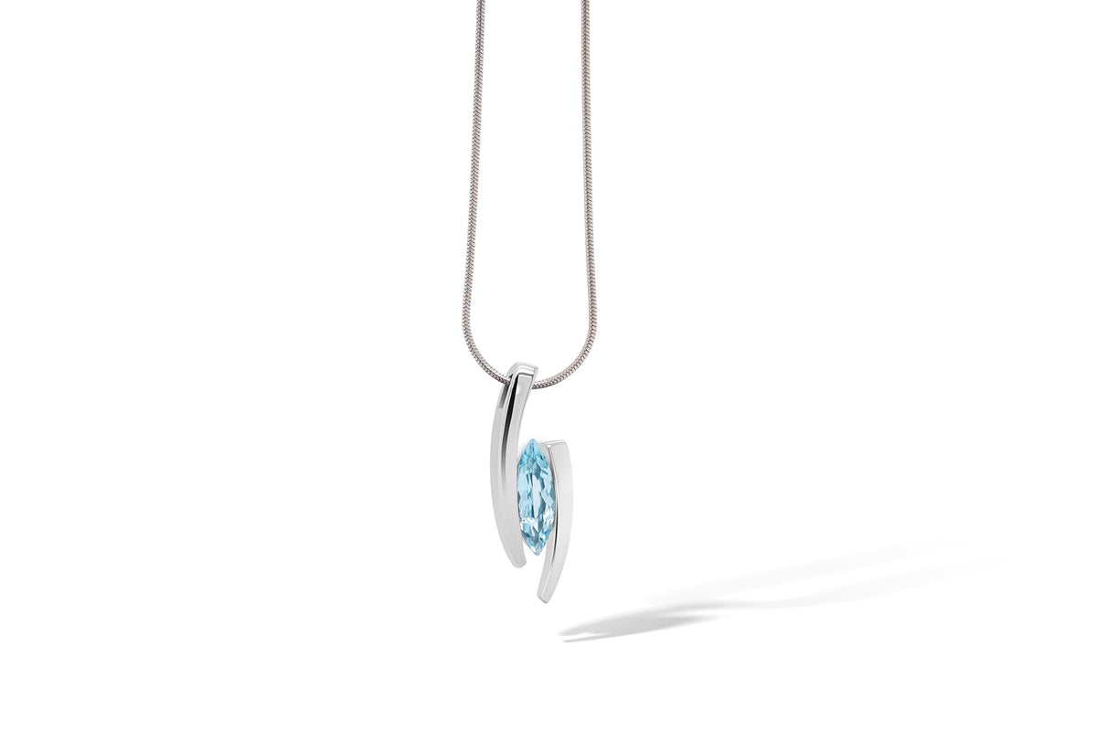 Amethyst and Sky Blue Topaz pendant in sterling silver, style P4486 - view 4