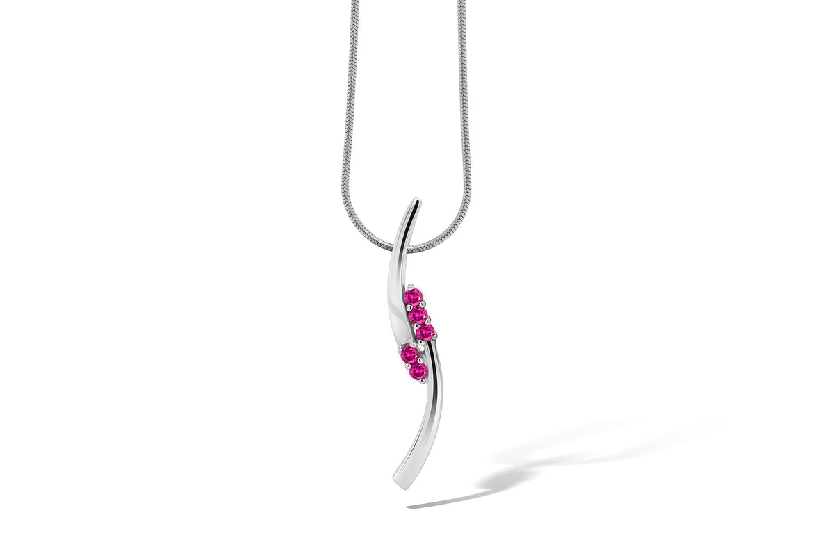 Blue Topaz and Ruby pendant in sterling silver, style P5376