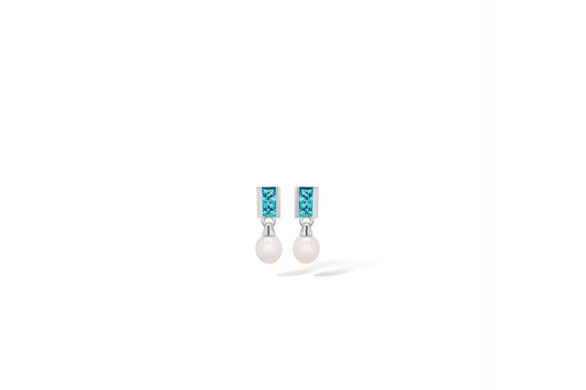 Amethyst and Cultured Pearl earrings in sterling silver, style E4087