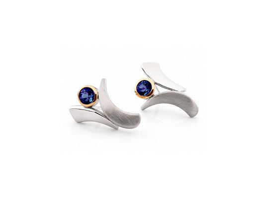 Amethyst and Blue Topaz earrings in sterling silver, style E7370