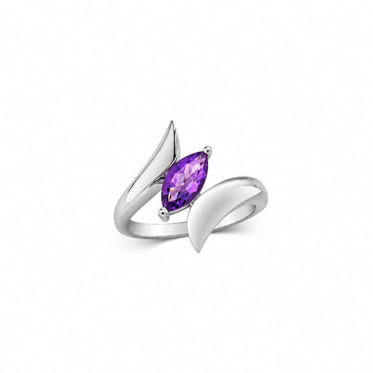 Amethyst and Blue Topaz ring in sterling silver, style R6978