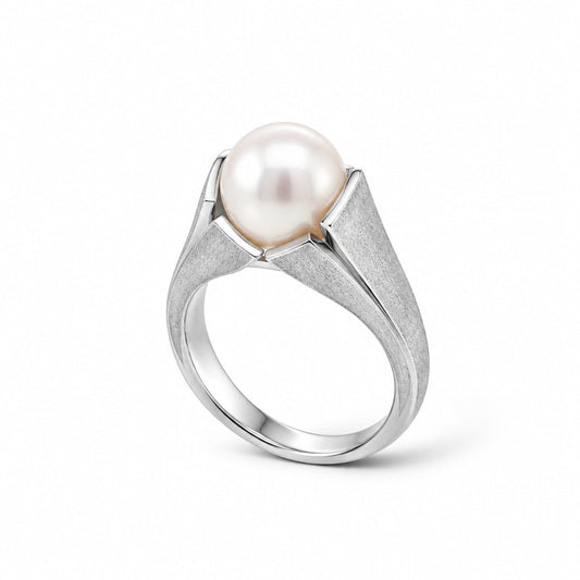 Pearl ring in sterling silver by Joryel Vera, style R6498 - view 2
