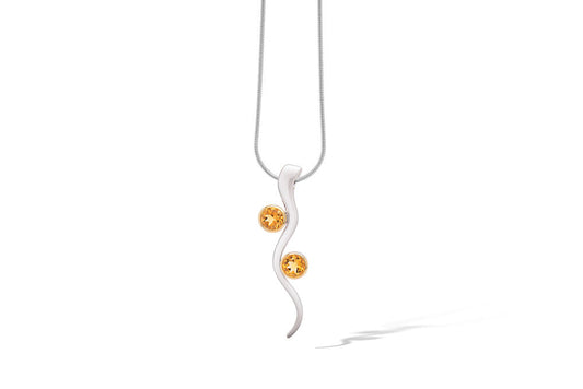 Blue Topaz and Garnet pendant in sterling silver, style P7561 - view 3