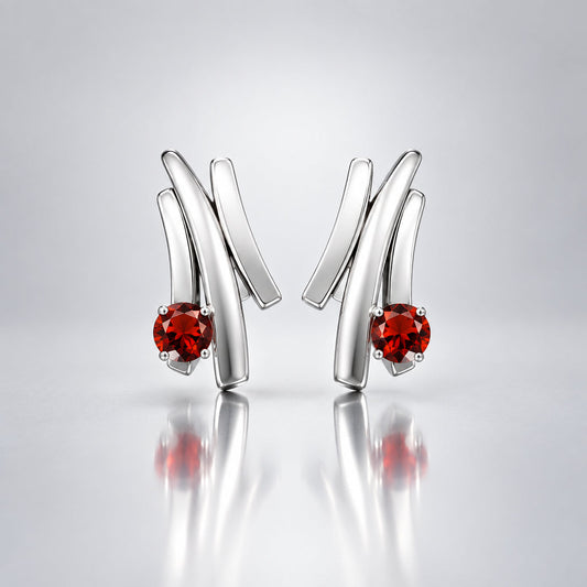 Blue Topaz and Emerald earrings in sterling silver, style E4588