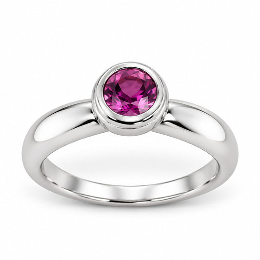 Opal and Rhodolite Garnet ring in sterling silver, style R1868
