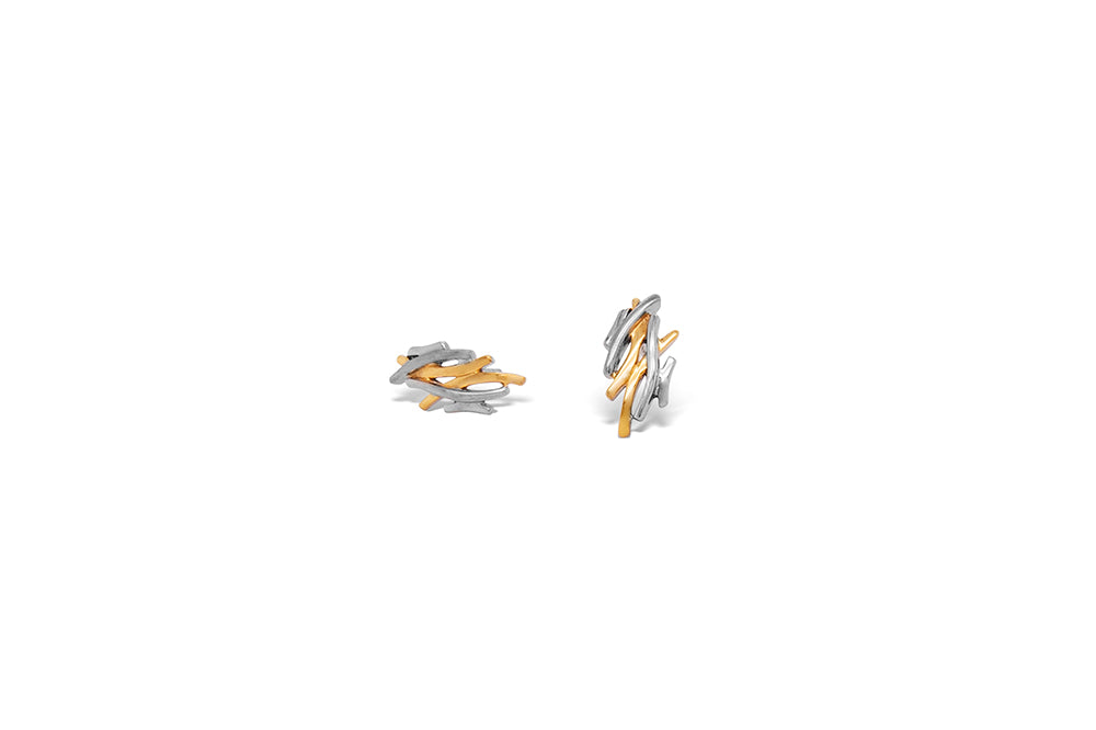 Two Tone Earring E10263 - Earring