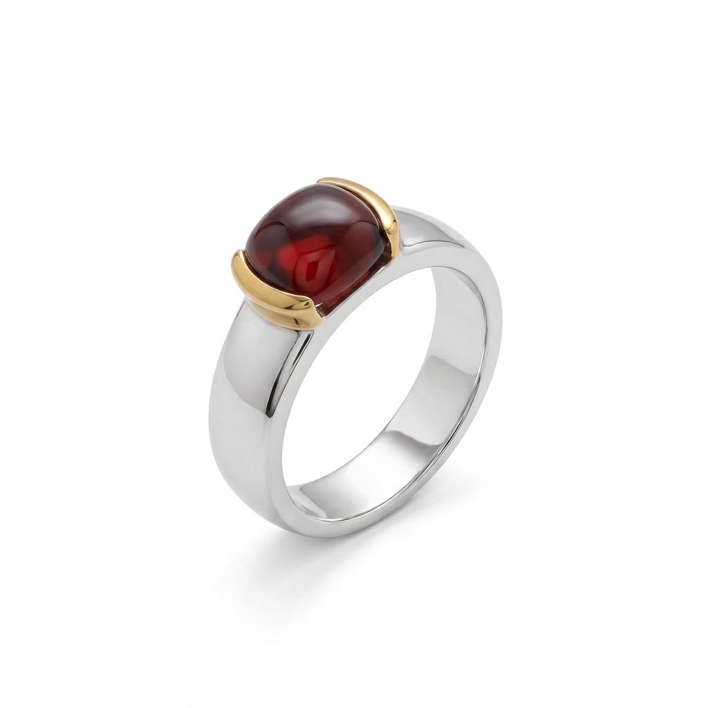 Buff Top Gemstone Ring in 925 Sterling Silver | R6096 - view 8