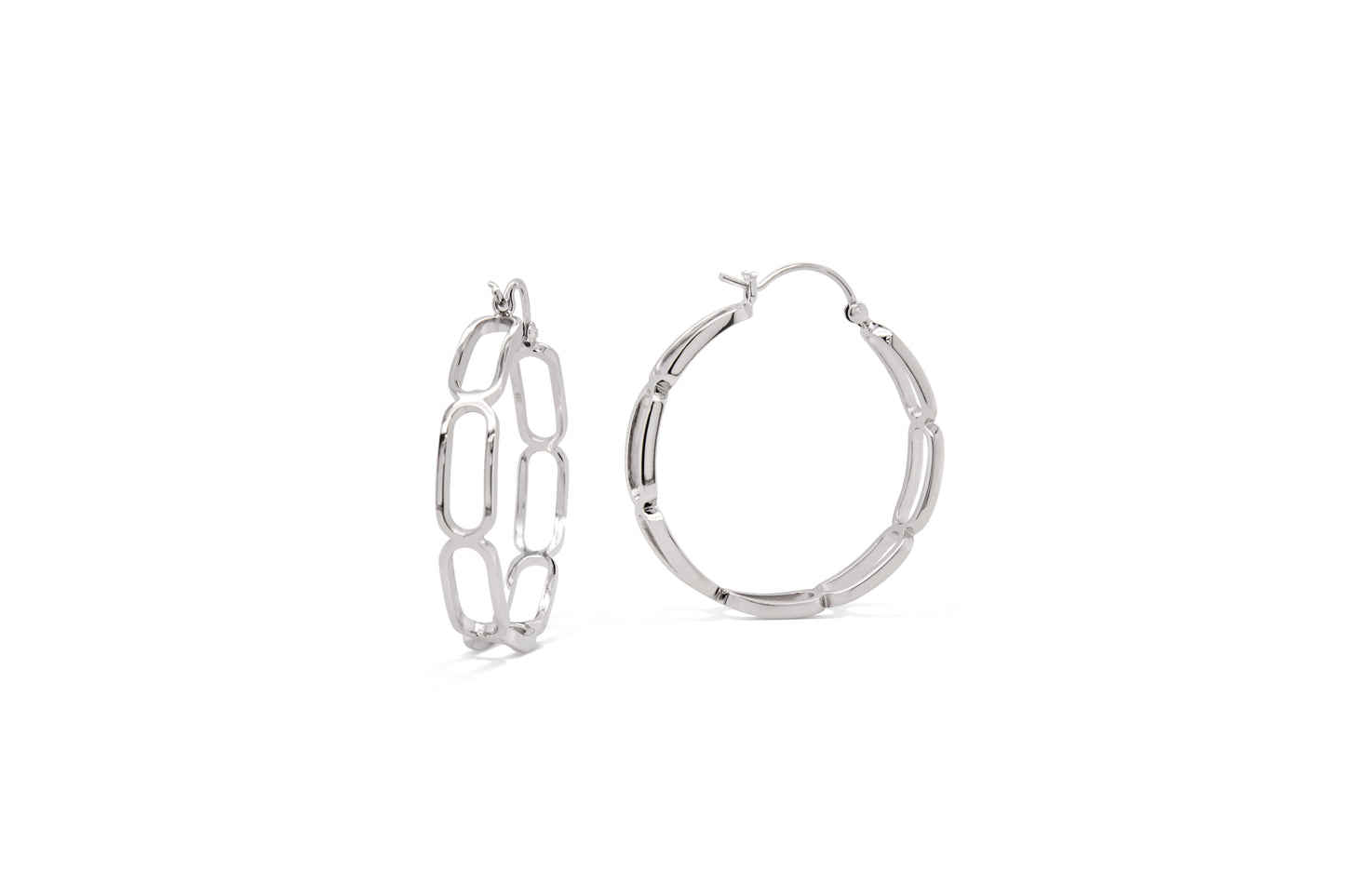 Silver Paperclip Earring E17692