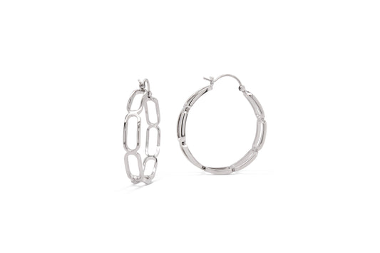 Silver Paperclip Earring E17692