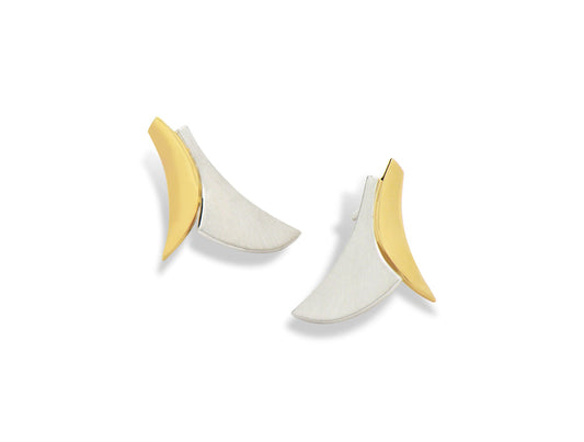 Two Tone Silver Earring E9295