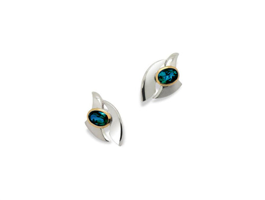 Blue Topaz and London Blue Topaz earrings in sterling silver, style E9328