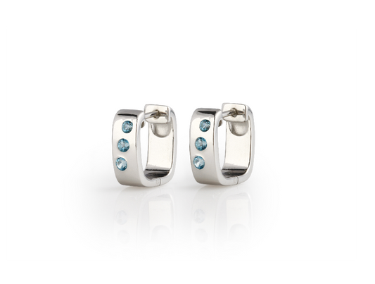 Blue Topaz earrings in sterling silver, style E6436