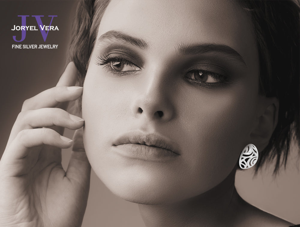 Silver Bangle Bracelet BA1005 / Earring E21409 - Joryel Vera Jewelry