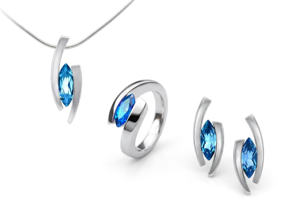 Marquise By Pass Set in 925 Sterling Silver | Set P8
