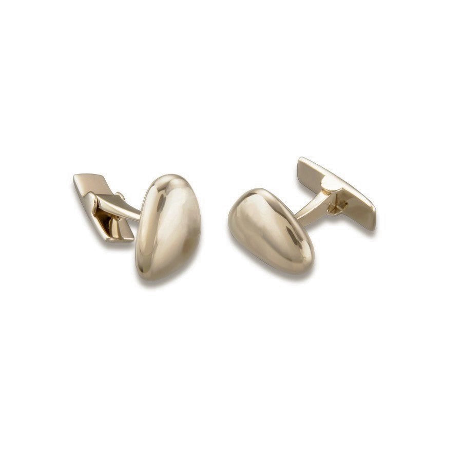 Men Silver Cuff Link C1121 - Triangle / Black Rhodium - Cuflinks