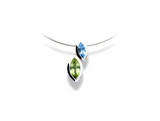 Marquise Gemstone Pendant P3916 - P3916 Peridot & Blue Topaz - Pendant
