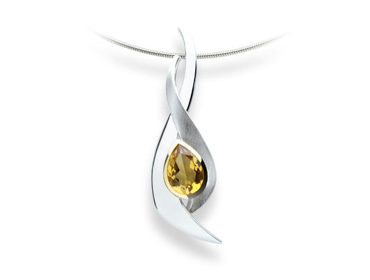 Amethyst and Citrine pendant in sterling silver, style P6546 - view 4