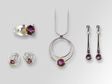 MODERN CIRCLE DESIGN AMETHYST SET - Charizzma Jewelry