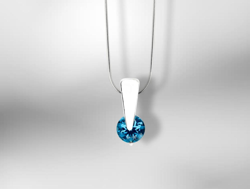 P1866 BLUE TOPAZ PENDANT - Joryel Vera Jewelry