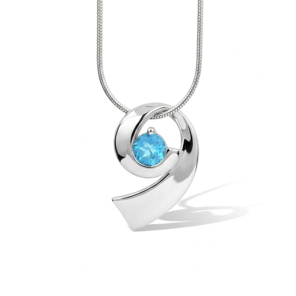Amethyst and Blue Topaz pendant in sterling silver by Joryel Vera, style P7373 - view 5