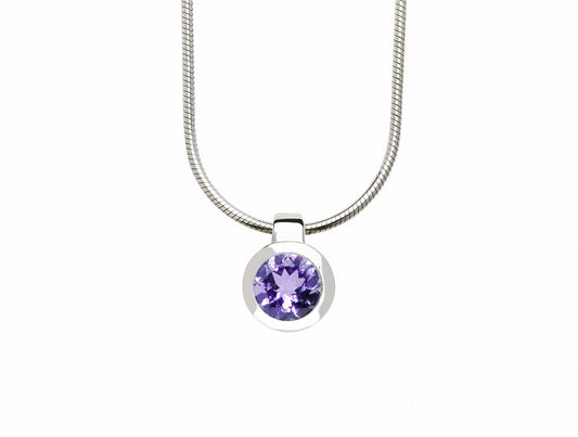 Amethyst and Blue Topaz pendant in sterling silver, style P3992 - view 2