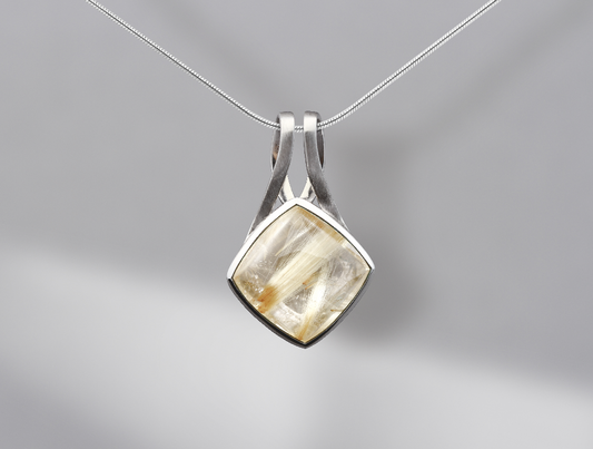 Lapis Lazuli and Rose Quartz pendant in sterling silver, style P6474 - view 3