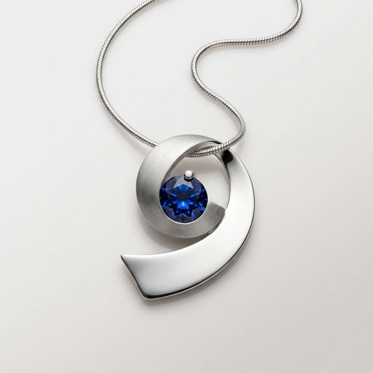 Amethyst and Blue Topaz pendant in sterling silver by Joryel Vera, style P7373 - view 4