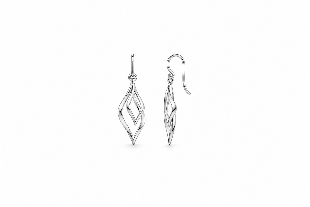 E22886 High Polish Silver Earring - view 2