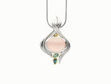 Rose Quartz Pearl Enhancer P2745 - P2745 Rose Quartz w/Green Quartz - Pendant