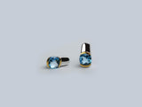 Buff Top Gemstone Earring E7776 - E7776 Blue Topaz - Earring