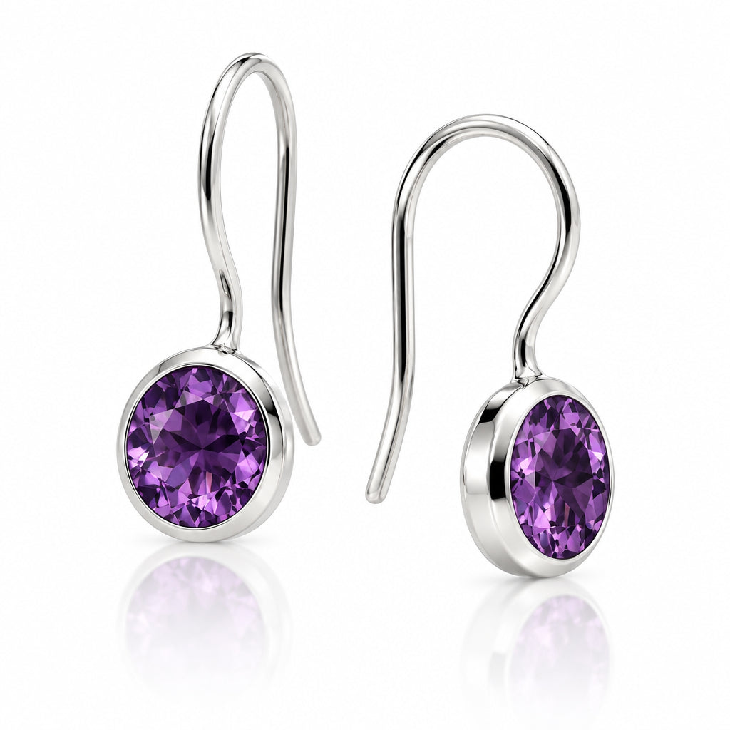 Amethyst and Blue Topaz earrings in sterling silver by Joryel Vera, style E3183 - view 4