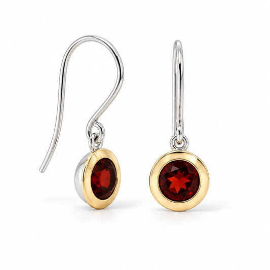 Blue Topaz and Citrine earrings in sterling silver, style E4113