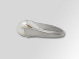 R6490 BAMBOO DESIGN 10mm CULTURED Pearl RING - Charizzma Jewelry