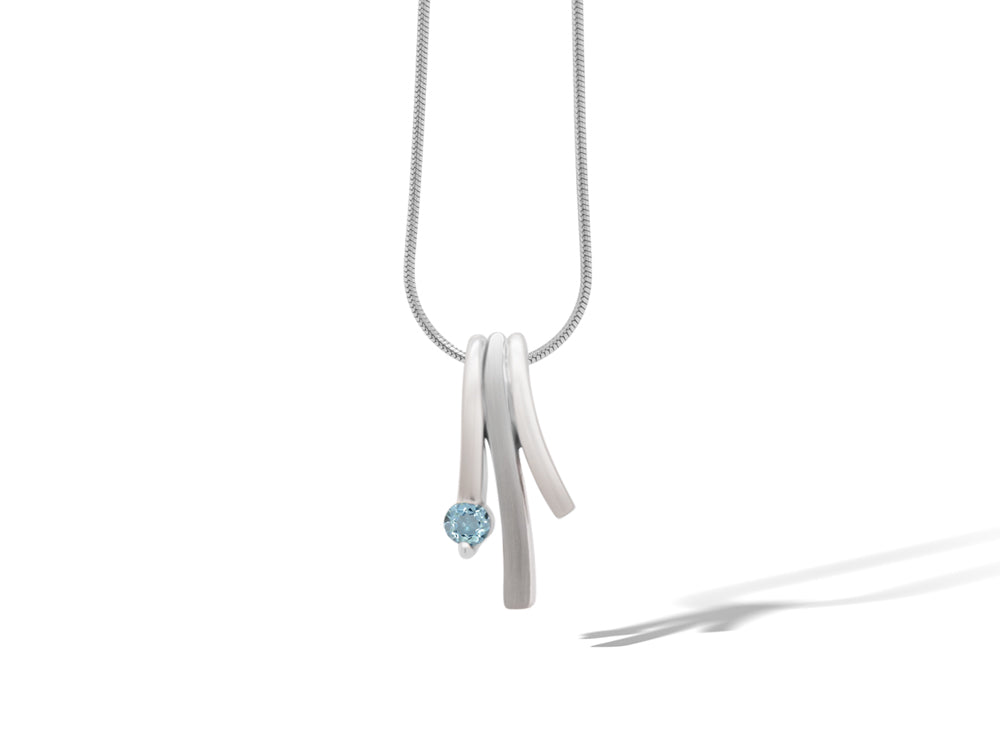 Blue Topaz and Rhodolite Garnet pendant in sterling silver by Joryel Vera, style P4127 - view 2