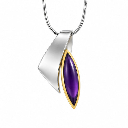 Chrysoprase and Peach Moonstone pendant in sterling silver, style P6287 - view 2