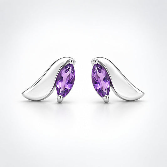 Amethyst and Blue Topaz earrings in sterling silver, style E9290