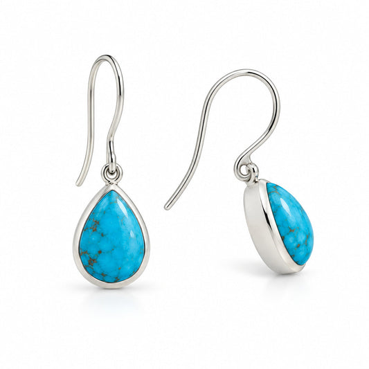 Green Quartz and Sky Blue Topaz earrings in sterling silver, style E8606