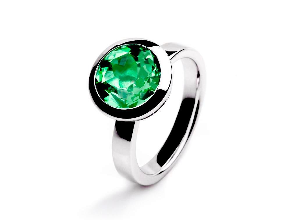 Blue Topaz and Green Amethyst ring in sterling silver by Joryel Vera, style R3329 - view 2
