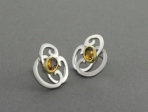 Amethyst and Blue Topaz earrings in sterling silver, style E7810 - view 4