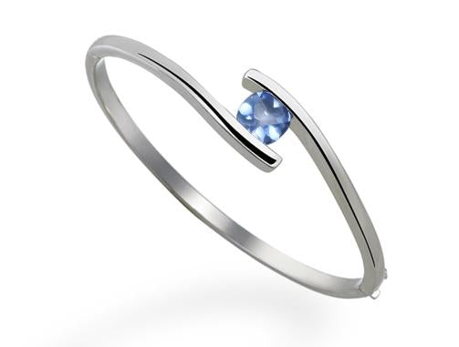 Amethyst and Blue Topaz bracelet in sterling silver, style B1686 - view 3