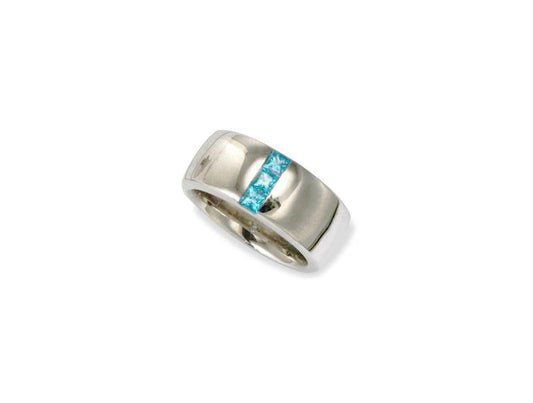 R3803 WIDE BAND GEMSTONE RING