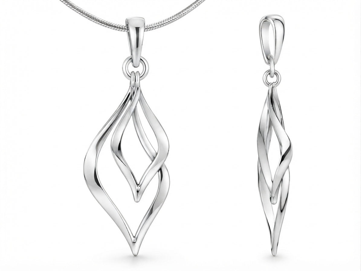 Modern Elegance 2 tone Silver Pendant P16965