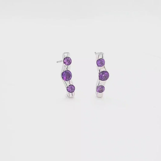 CONTEMPORARY ELEGANCE AMETHYST EARRING E2562