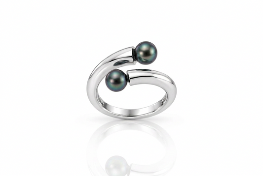 Adjustable Pearl Ring in 925 Sterling Silver
