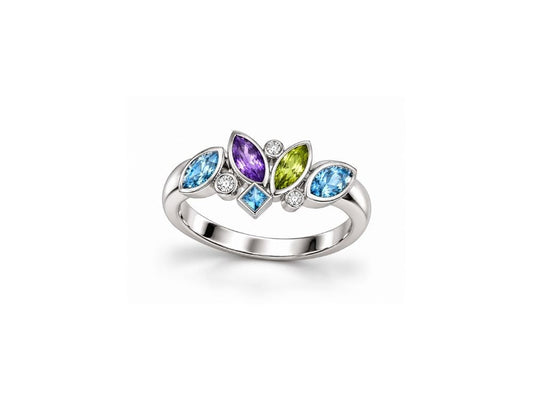 R3922 Multi Color Gemstone ring