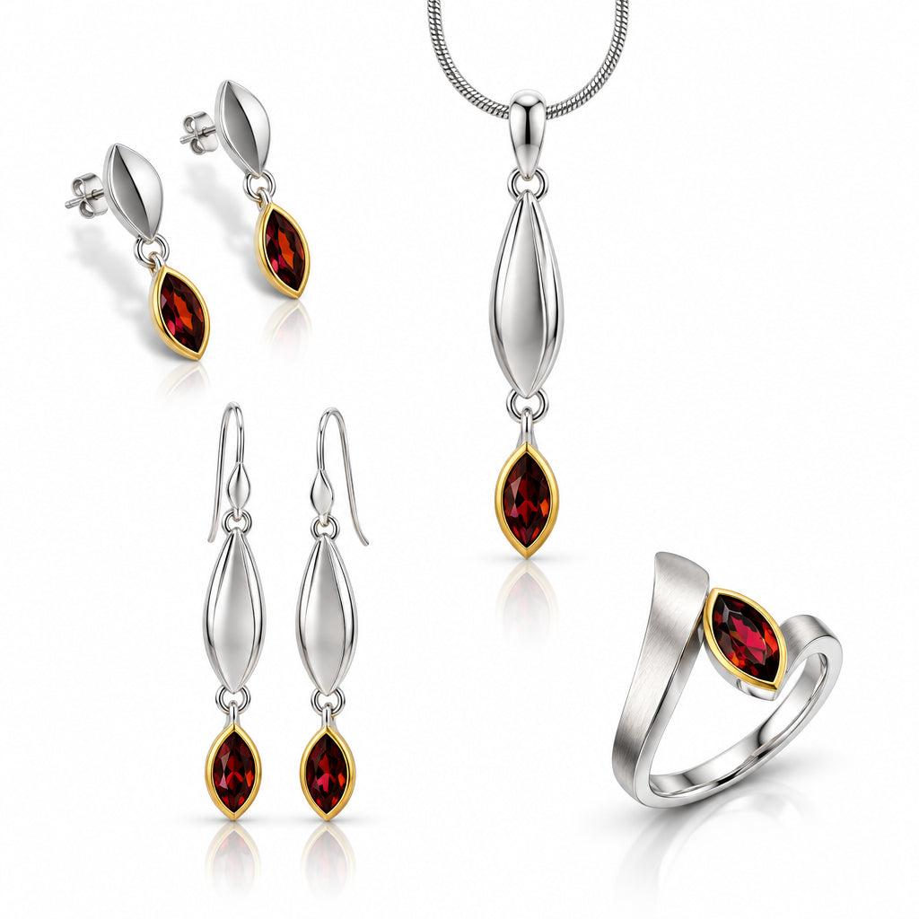 Amethyst and Blue Topaz jewelry set in sterling silver by Joryel Vera, style SET165 - view 3