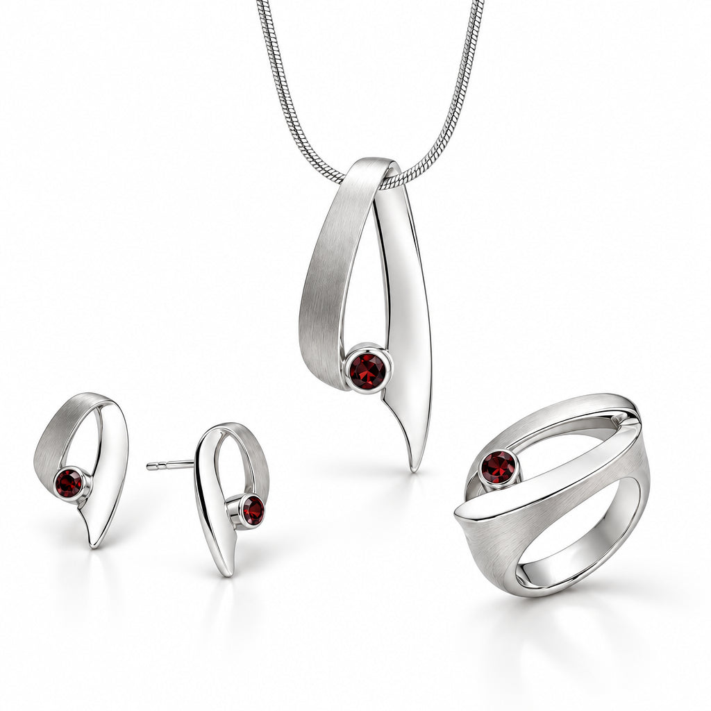 Sterling silver jewelry set, style SET511
